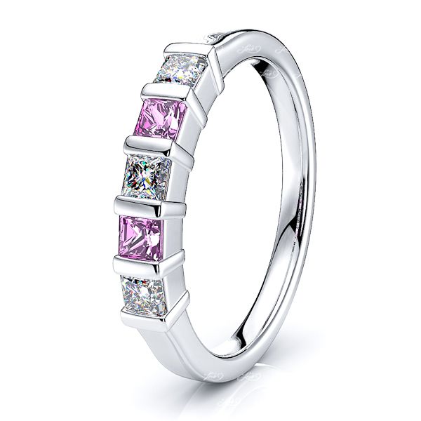 White Diamond and Pink Sapphire