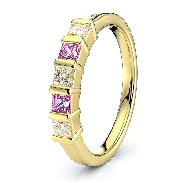 Yellow Diamond and Pink Sapphire