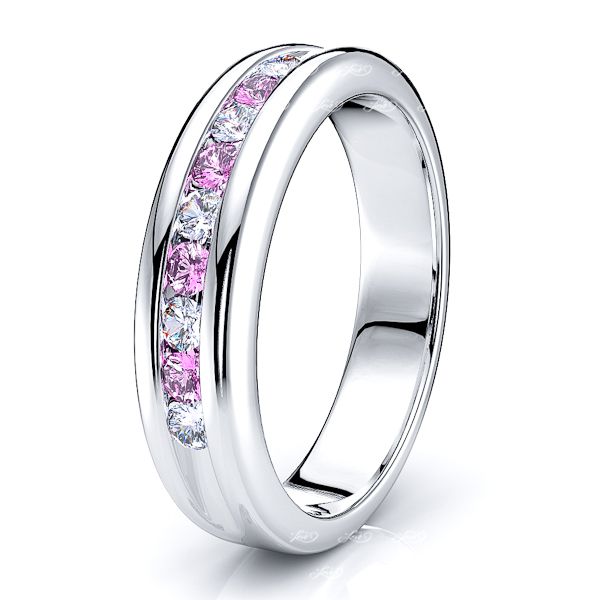 White Diamond and Pink Sapphire