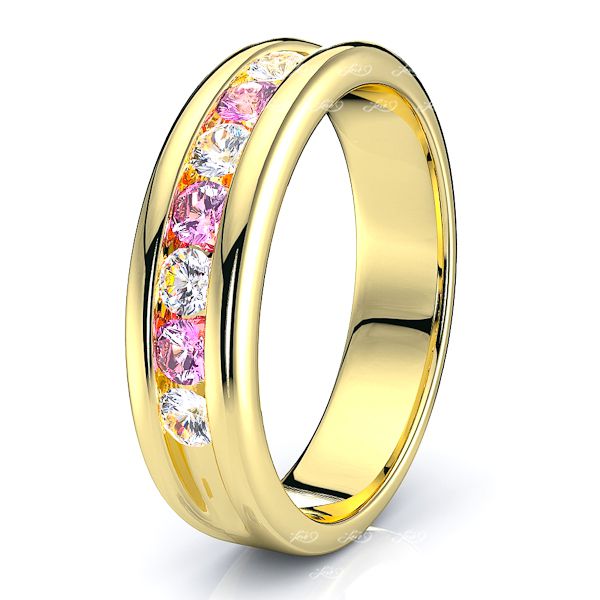 Yellow Diamond and Pink Sapphire