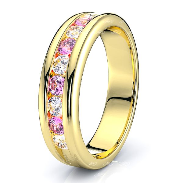 Yellow Diamond and Pink Sapphire