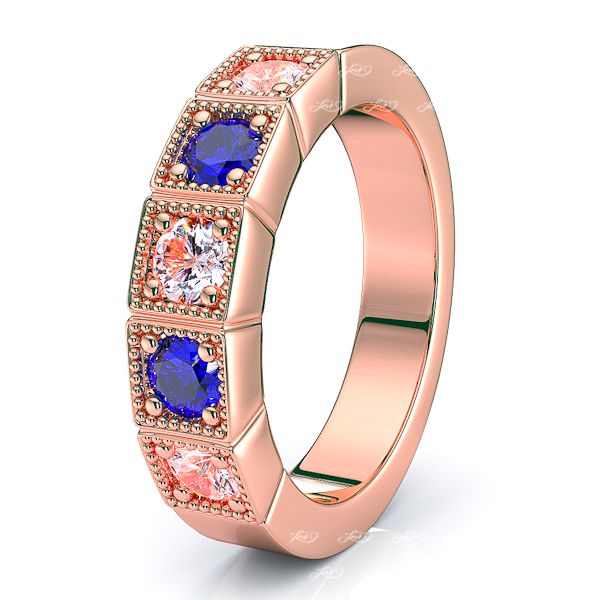 Rose Diamond and Blue Sapphire