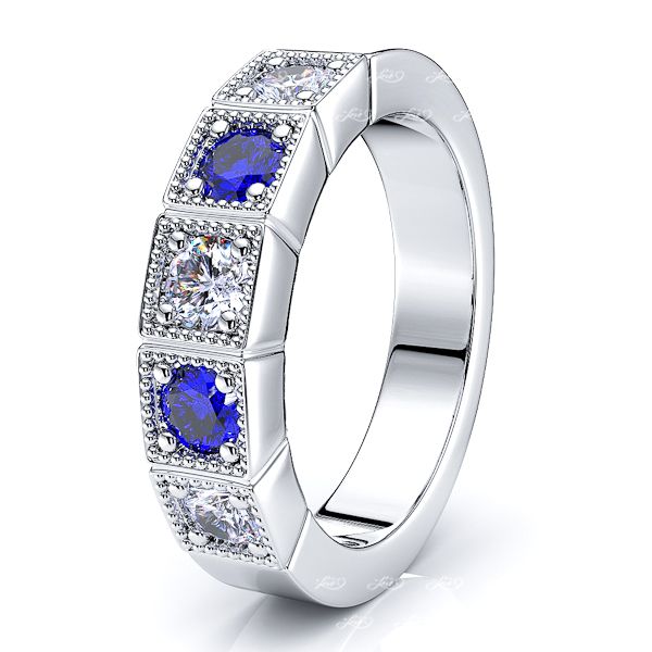 White Diamond and Blue Sapphire