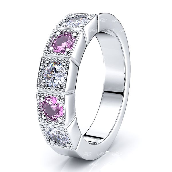 White Diamond and Pink Sapphire