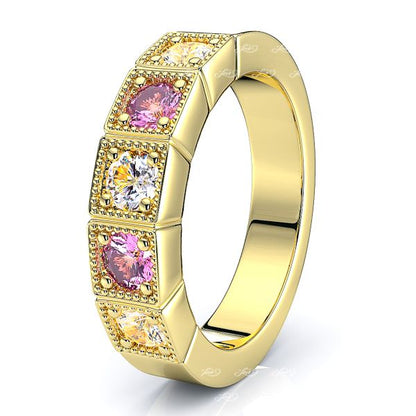 Yellow Diamond and Pink Sapphire