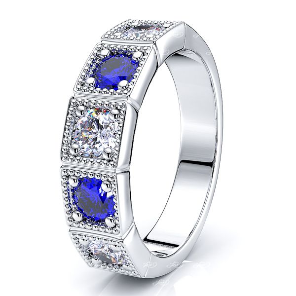 White Diamond and Blue Sapphire