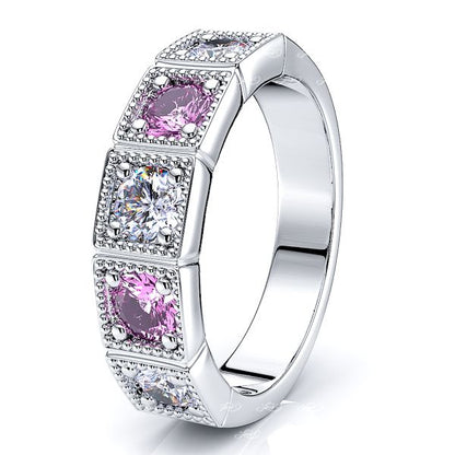 White Diamond and Pink Sapphire