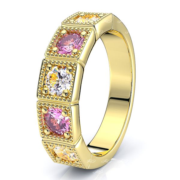 Yellow Diamond and Pink Sapphire