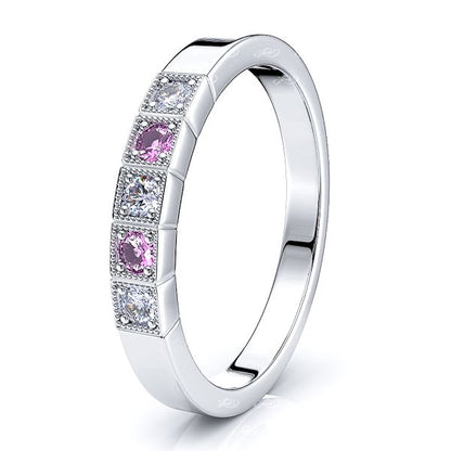 White Diamond and Pink Sapphire