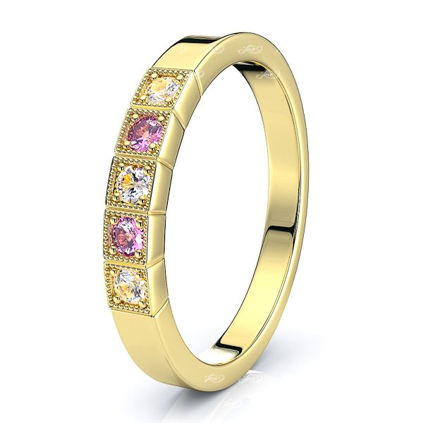 Yellow Diamond and Pink Sapphire