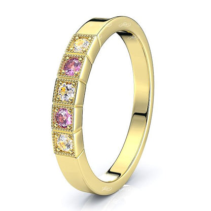 Yellow Diamond and Pink Sapphire