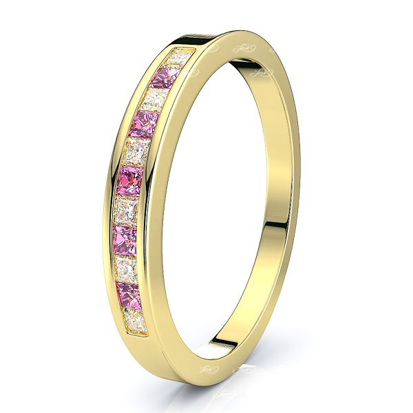 Yellow Diamond and Pink Sapphire
