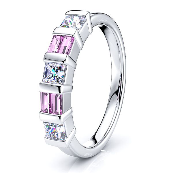 White Diamond and Pink Sapphire