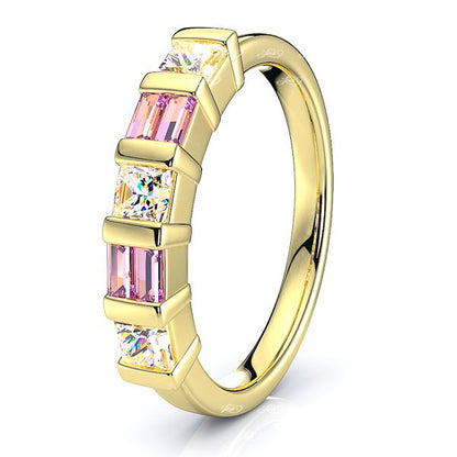 Yellow Diamond and Pink Sapphire