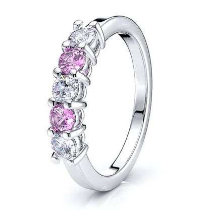 White Diamond and Pink Sapphire