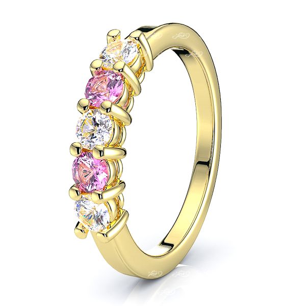Yellow Diamond and Pink Sapphire