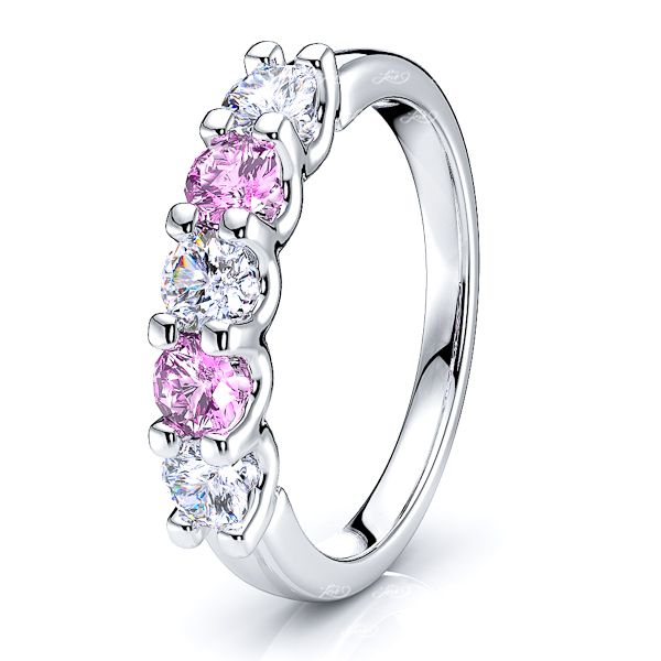 White Diamond and Pink Sapphire