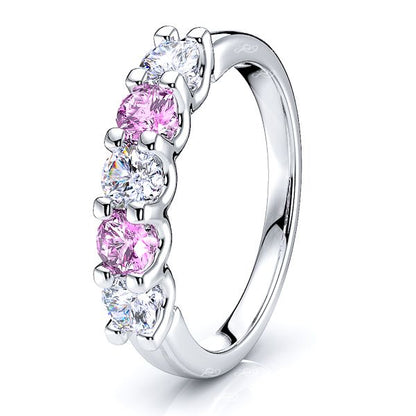 White Diamond and Pink Sapphire