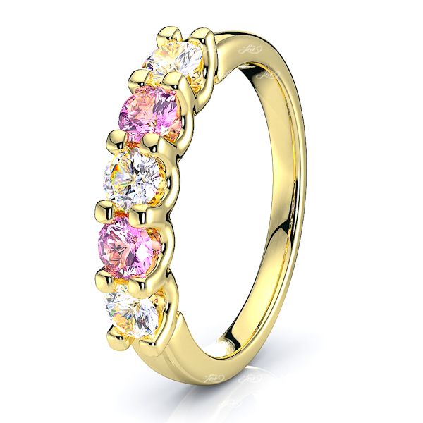 Yellow Diamond and Pink Sapphire