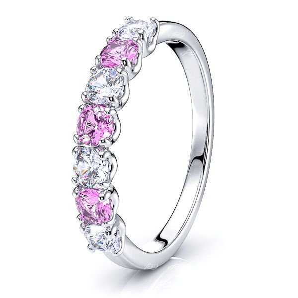 White Diamond and Pink Sapphire