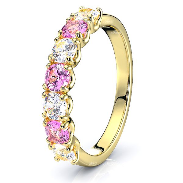Yellow Diamond and Pink Sapphire