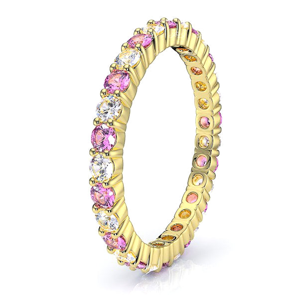 Yellow Diamond and Pink Sapphire