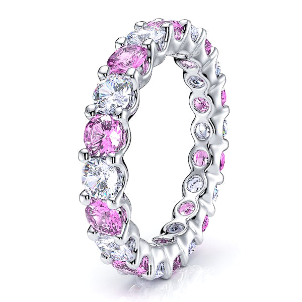 White Diamond and Pink Sapphire