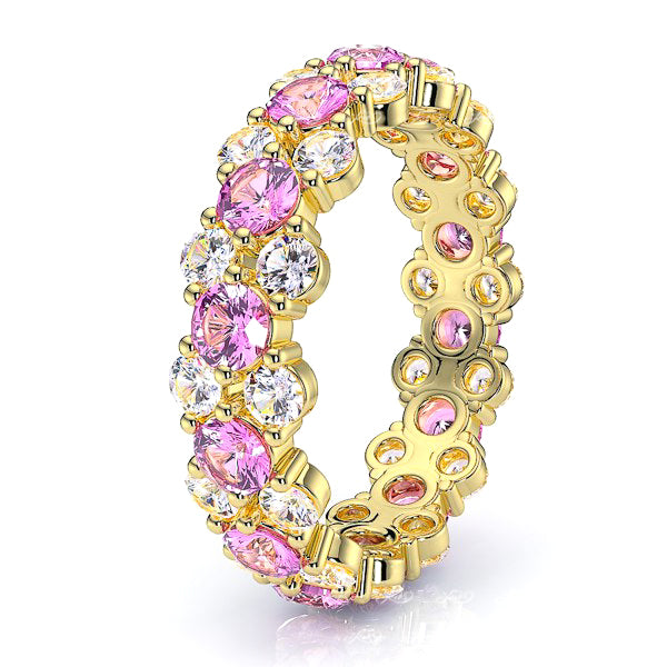 Yellow Diamond and Pink Sapphire