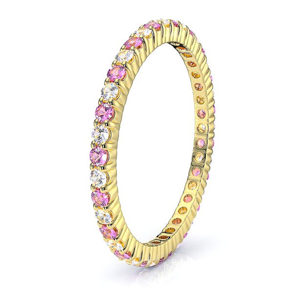 Yellow Diamond and Pink Sapphire
