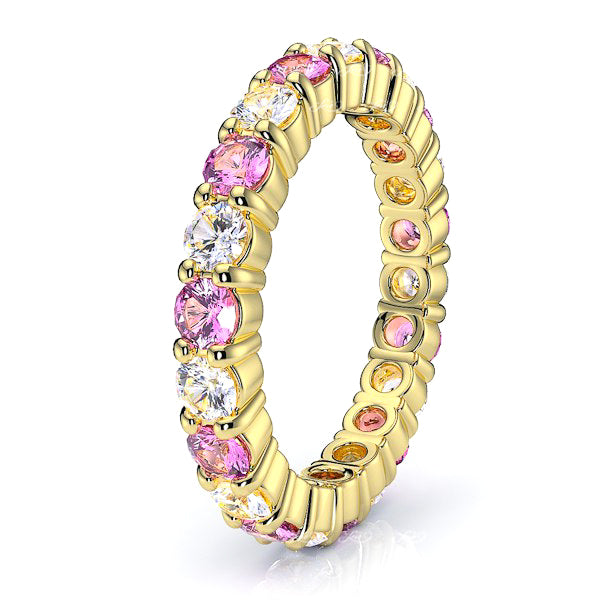 Yellow Diamond and Pink Sapphire