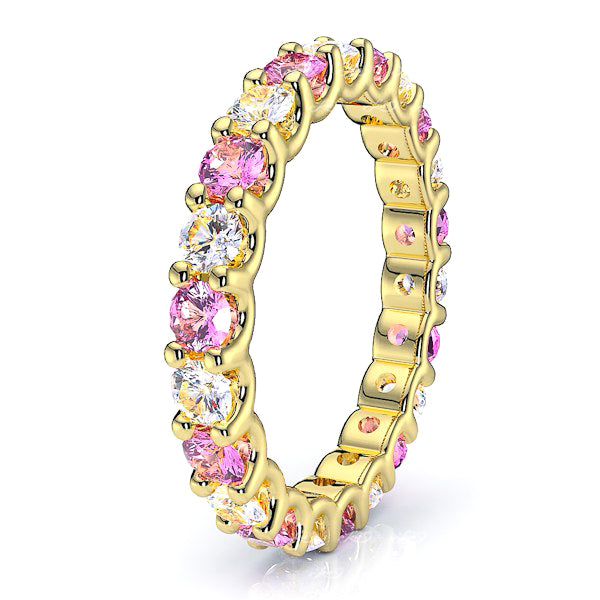 Yellow Diamond and Pink Sapphire