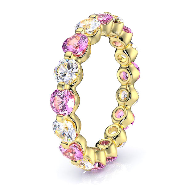 Yellow Diamond and Pink Sapphire
