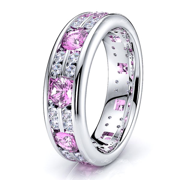 White Diamond and Pink Sapphire