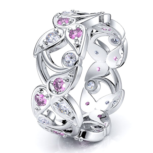 White Diamond and Pink Sapphire