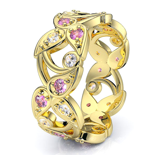 Yellow Diamond and Pink Sapphire
