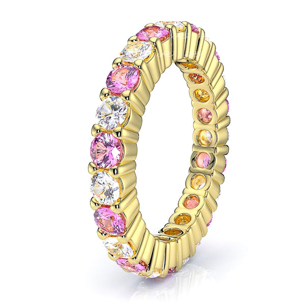 Yellow Diamond and Pink Sapphire