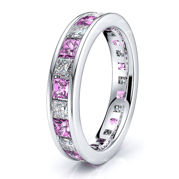 White Diamond and Pink Sapphire