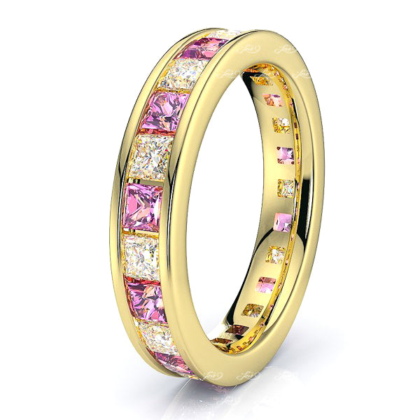 Yellow Diamond and Pink Sapphire