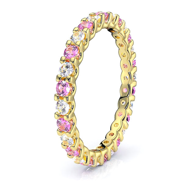 Yellow Diamond and Pink Sapphire