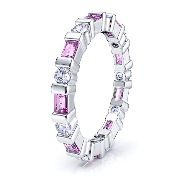 White Diamond and Pink Sapphire