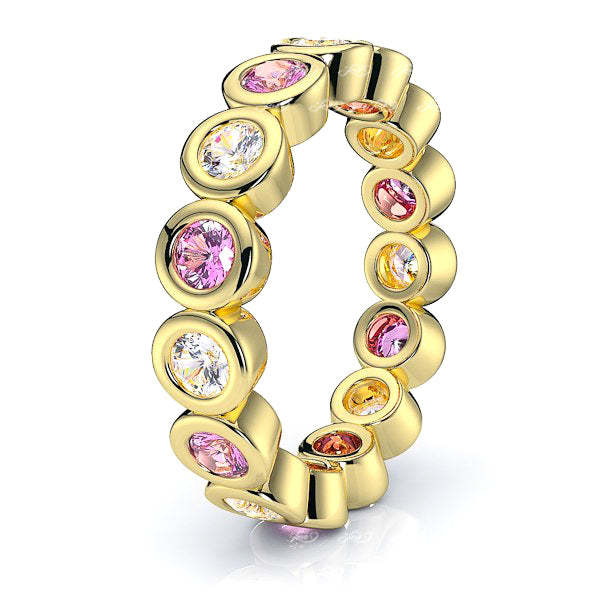 Yellow Diamond and Pink Sapphire