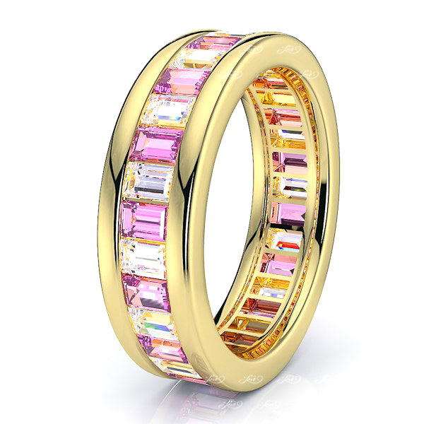 Yellow Diamond and Pink Sapphire