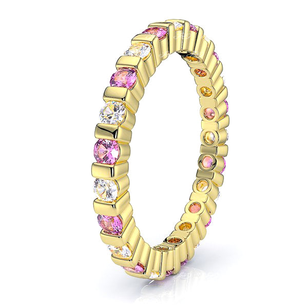Yellow Diamond and Pink Sapphire