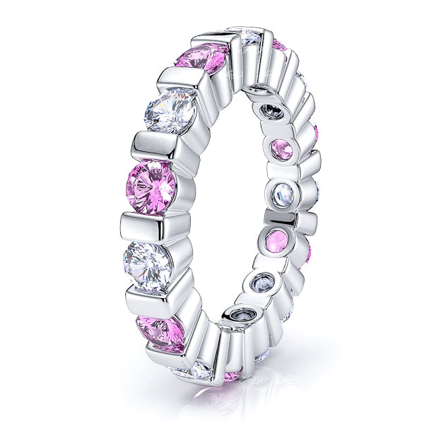 White Diamond and Pink Sapphire