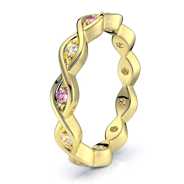 Yellow Diamond and Pink Sapphire
