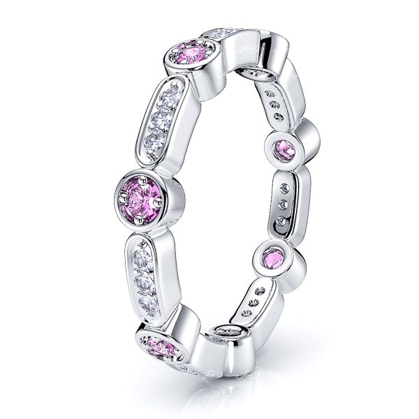 White Diamond and Pink Sapphire