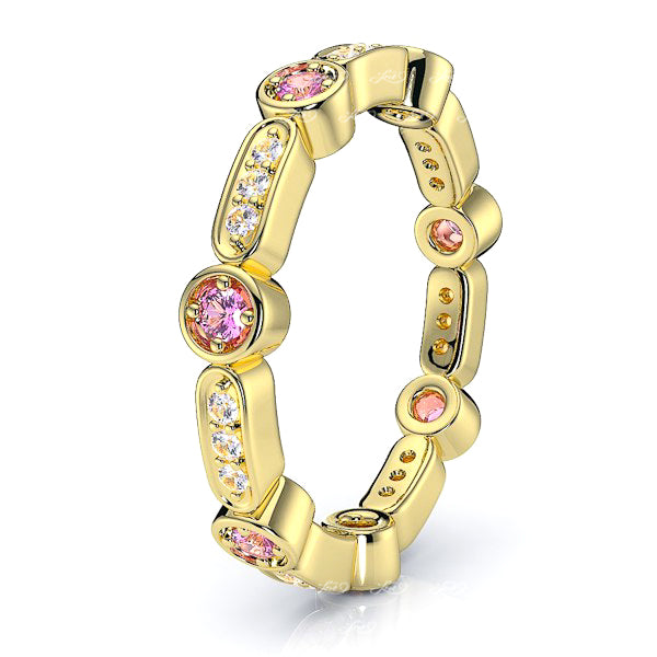 Yellow Diamond and Pink Sapphire