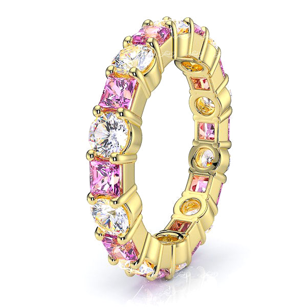 Yellow Diamond and Pink Sapphire