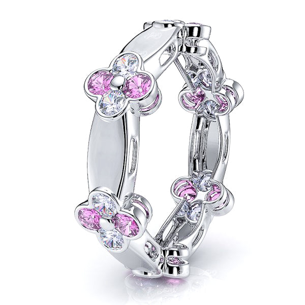 White Diamond and Pink Sapphire