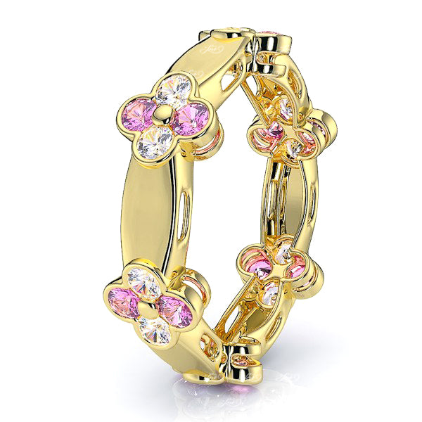 Yellow Diamond and Pink Sapphire